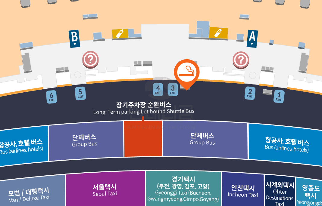 2터미널 일반지역 1층 3번 출입구 부근